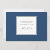 モダンシンプルハッピーホリデイズブルーバードビジネス シーズンカード (裏面)