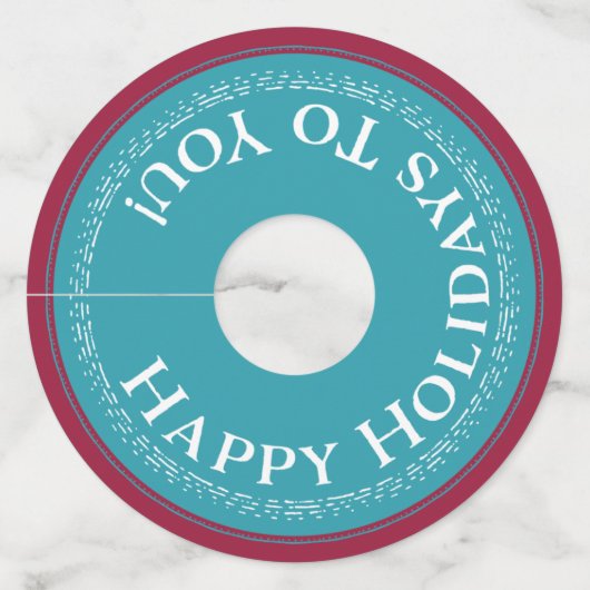 モダンシンプルハッピーホリデイズワインカクテルパーティー ワイングラスタグ (正面)