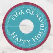 モダンシンプルハッピーホリデイズワインカクテルパーティー ワイングラスタグ (裏面)