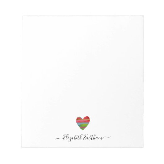 モダンシンプルハートスクリプトメモ帳 ノートパッド (正面)