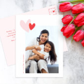 モダンシンプルハート写真バレンタインデー シーズンポストカード