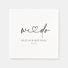 モダンシンプルハート結婚 スタンダードカクテルナプキン