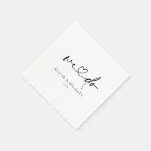 モダンシンプルハート結婚 スタンダードカクテルナプキン (角)