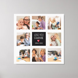 モダンシンプルハート8 Photo Collageカスタム キャンバスプリント