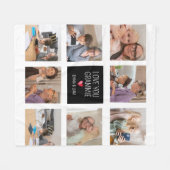 モダンシンプルハート8 Photo Collageカスタム フリースブランケット (正面(横))