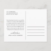 モダンシンプルハートScript結婚の写真ありがとう ポストカード (裏面)