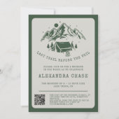 モダンシンプルバチェロレッテ週末 招待状 (正面)