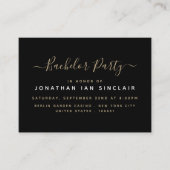 モダンシンプルバチュラーパーティチケット招待状 名刺 (正面)