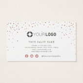 モダンシンプルバラ金ゴールドグリッターアポイントメントカード (裏面)