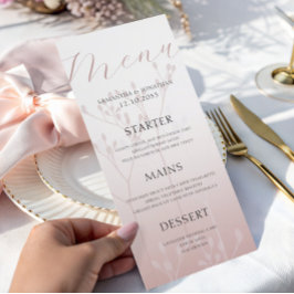 モダンシンプルバラ金ゴールド結婚のディナーメニュー メニュー