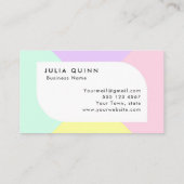 モダンシンプルパステルカラーズビジネスカード 名刺 (裏面)