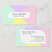 モダンシンプルパステルカラーズビジネスカード 名刺 (正面/裏面)
