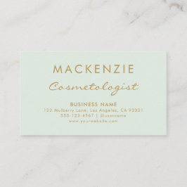 モダンシンプルパステルグリーンサロン 予約カード