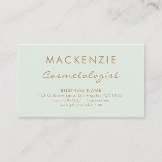 モダンシンプルパステルグリーンサロン 予約カード (裏面)