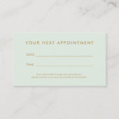 モダンシンプルパステルグリーンサロン 予約カード (正面)