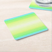 モダンシンプルパステルグリーンブルーカラフルグラデーション スクエアペーパーコースター (アングル)