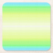 モダンシンプルパステルグリーンブルーカラフルグラデーション スクエアペーパーコースター (正面)