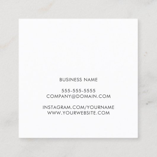 モダンシンプルパステルストライプインテリア設計者 スクエア名刺 (裏面)