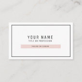 モダンシンプルパステルピンク&ブラック 名刺 (正面)