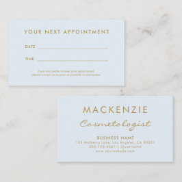 モダンシンプルパステルブルーサロン 予約カード