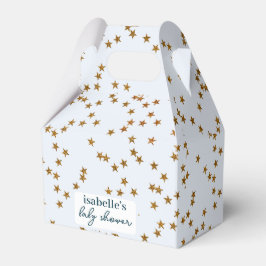 モダンシンプルパステルブルー金ゴールドスター フェイバーボックス