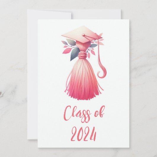 モダンシンプルパステル卒業 招待状 (正面)