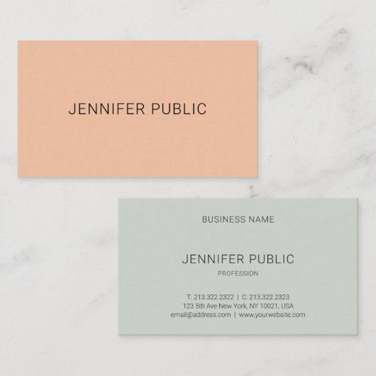 モダンシンプルパーソナライズされたテンプレートプロフェッショナル 名刺 (正面/裏面)