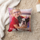 モダンシンプルパーソナライズされたペット犬の子供の写真 クッション (ブランケット)