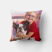モダンシンプルパーソナライズされたペット犬の子供の写真 クッション (裏面)