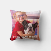 モダンシンプルパーソナライズされたペット犬の子供の写真 クッション (正面)