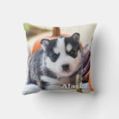 モダンシンプルパーソナライズされたペット犬の恋人の写真 クッション (裏面)