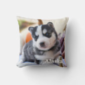 モダンシンプルパーソナライズされたペット犬の恋人の写真 クッション (正面)