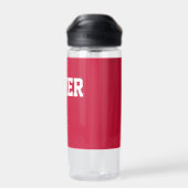 モダンシンプルパーソナライズされた赤 ウォーターボトル (背面)