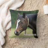 モダンシンプルパーソナライズされた馬好き写真 クッション (ブランケット)
