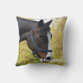 モダンシンプルパーソナライズされた馬好き写真 クッション (裏面)