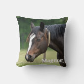 モダンシンプルパーソナライズされた馬好き写真 クッション (正面)