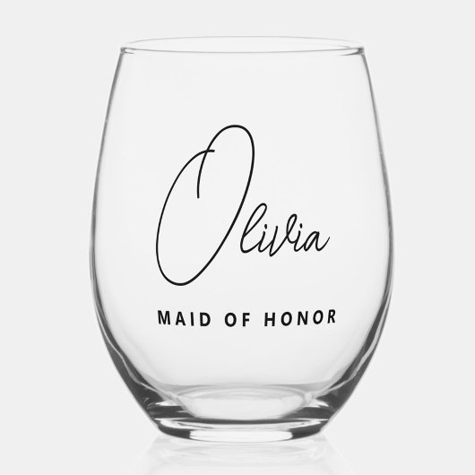モダンシンプルパーソナライズされたBridesmaid Proposed ステムなしワイングラス