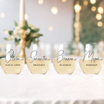 モダンシンプルパーソナライズされたBridesmaid Proposed ステムなしワイングラス<br><div class="desc">シックでトレンディーの贈り物を探しシンプルてはいないのか？このモダン台本はステムレスのワイングラスは結婚式当日でも使える実用的なプレゼント！タイトルやスクリプト名を含むすべての文字は変更できる。結婚披露宴に合わせてタイトルを変更できる！(例えば、花嫁の婦、メイド・オブ・オーナー（花嫁付き添い人）、名誉の母、花嫁の母など)</div>