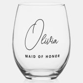 モダンシンプルパーソナライズされたBridesmaid Proposed ステムなしワイングラス
