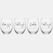 モダンシンプルパーソナライズされたBridesmaid Proposed ステムなしワイングラス (正面)