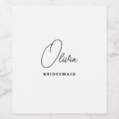 モダンシンプルパーソナライズされたBridesmaid Proposed ワインラベル (シングルラベル)