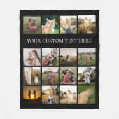 モダンシンプルパーソナライズされたPhoto Collage フリースブランケット (正面)