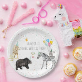 モダンシンプルパーティー動物の水色 ペーパープレート (パーティー)