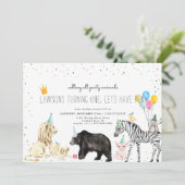 モダンシンプルパーティー動物招待状 (スタンド正面)