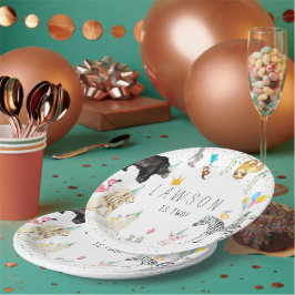 モダンシンプルパーティー動物水彩紙プレート ペーパープレート