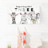 モダンシンプルパーティー動物誕生日歓迎サイン 横断幕 (インサイチュ)