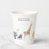 モダンシンプルパーティー |野生動物誕生日 紙コップ (正面)