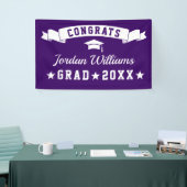 モダンシンプルパープル卒業パーティー2024 横断幕 (トレードショー)