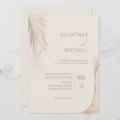 モダンシンプルパーム離れ結婚ズ 招待状 (正面/裏面)