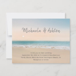 モダンシンプルビーチ結婚式招待状